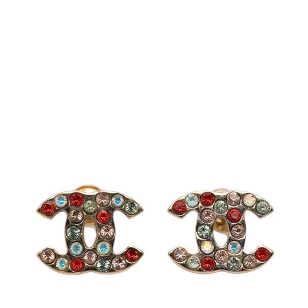 Chanel Cc Logo Stud Earrings Metal #256739C70B